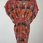 Maeve Anthropologie Ikat Print Dolman Sleeve Cinched Waist Dress Size Medium Photo 0