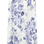 Laura Ashley  White Purple Floral Linen Blend Long Maxi Skirt S Photo 0