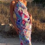 ZARA  ruffle printed halter midi Dress NEW Photo 0