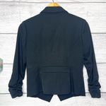 EXPRESS  Black Ruched Sleeve Cropped Blazer Suit Jacket Size 6 Small Photo 3