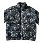 Skechers Floral puffer jacket by black, blue & pink stand collar size large Photo 3