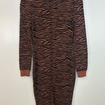 EXPRESS  Negin Mirsalehi Anima Brown/Black Long Sleeve Sweater Midi Dress Small Photo 7