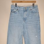 ZARA High Rise Wide leg Ripped Jeans Denim Blue Size 8 Photo 1