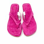 Bubblegum La Canadienne Suede Wedge Thong Sandal size 41  Pink Fuscia Barbiecore Photo 2