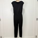 Michael Kors  Svelte Jumpsuit Medium Black Drawstring Cap Sleeve Classic Chic Photo 3
