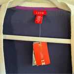 IZOD Cardigan Colorblock Knit V Neck Sweater Navy Blue Purple White Sz XS NWT Photo 5