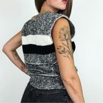 Vintage 90’s Striped Knit Sweater Vest | Size M Black Size M Photo 3