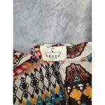 EMBER Coffee Brown Deep Vneck Tie Cuffs Festival Boho Blouse Top Large vacation Photo 3