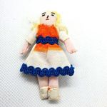 Female Cloth Doll Brooch Orange Photo 0