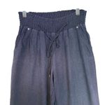 Ci Sono  Navy Wide Leg Smocked Waist Drawstring Linen Pants Classic Boho Chic L Photo 2