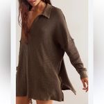 Free People Travis Polo Waffle Knit Tunic Dark Green Size XS Photo 4