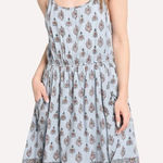 Roller Rabbit  August Dakota Mini Dress Light Blue & Red Batik Print Size Small Photo 0