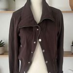 ZARA  Women’s Brown Bomber Knit Jacket Size Large Photo 0