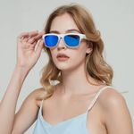 True Religion  White Sunglasses with Blue Mirrored Lenses  Photo 5