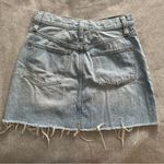 Madewell  denim skirt distressed raw hem rigid denim Aline size 28 Photo 1