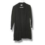 Cielo Women's Black Soft Knit Long Line Ribbed Open Front Sweater w/ Pockets sz Size M Photo 1