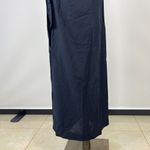 Farm Rio NWOT  Linen Blend Black One Shoulder Bow Smocked Wrap Maxi Dress Sz M Photo 5