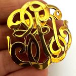 Monogram Style Gold Tone Classic scarf clip Photo 1
