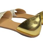 Loeffler Randall new ❁ Sawyer Snake Flat Sandals ❁ Ivory Metallic Gold Leather ❁ Photo 6