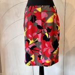 Premise  Floral Abstract Print Skirt Red Pink Yellow Brown Black Artistic Size 10 Photo 2