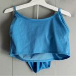 Wild Fable Blue Ribbed Longline Bralette Bikini Set M Photo 1