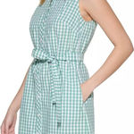 Tommy Hilfiger 🌴 CHECKED BUTTON DOWN SLEEVELESS TIE FRONT SHIRT DRESS NWT Photo 0
