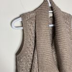 Ann Taylor Loft tan chunky knit shawl vest size S Photo 55