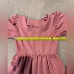 Fashion Old Rose Voluminous Puff Sleeve Tiered Ruffle Hem Boho Dress Pink Photo 1