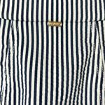 St. John Zip Up Lightweight Blazer Jacket in Navy White Stripe Size Medium Photo 4