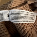 Abercrombie & Fitch Tie Hem Ribbed Crop Sweater Stretch Knit 100% Cotton Tan S Photo 1