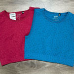 AYBL Two  Evolve‎ Speckle Seamless Crop Training Tanks Link And Blue Size XS Photo 0