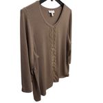 Coldwater Creek  Silk Blend Sweater Womens Size 2X (20-22) XXL Tan‎ Cardigan Photo 3