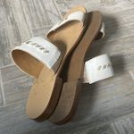 Jack Rogers  Women's  Two Band Leather Slides Slip On Flops Sandals White 7.5 Photo 5