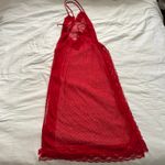 Vintage sheer Red lace maxi dress with high side slits and open back Size small Photo 3