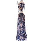 PatBo Stargazer Navy Floral Maxi Dress XS Halter Boho Coastal Vacation Boho Luxe Blue Photo 1