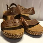B.O.C Brown Leather Wedge Sandals Size 10 Photo 1