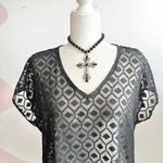 Wallpapher Black Mesh Sheer Top Grunge‎ Witchy Gothic Whimsigoth Small Photo 1