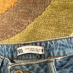 ZARA Women Bootcut Jeans Denim High Waisted Side Slits Long Inseam Size 6 USA Photo 4