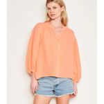 Sundry Women's Free Spirit Shirt in Navy Blouse Oversized Cotton Size 3 /β Large Photo 6