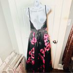 B Darlin  Black Lace Bodice Pink Floral Gown Prom Backless Juniors 7/8 Photo 6