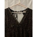 Forever 21  Black Floral Cutout LS Cottagecore Babydoll Open Back Mini Dress Sz M Photo 2