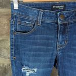 EVERMORE Denim Distressed Jeans Junior's Size 1 Skinny Raw Step Hem Blue Photo 3