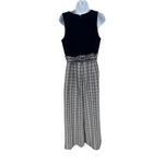 Chelsea28  V-Neck Sleeveless Navy Dark Blue Gray Checkered Jumpsuit Tie Size 12P Photo 4
