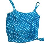 Vintage Gabar Blue Polka Dot tankini bikini Swimsuit 12 (mod sz 8) pinup girl Photo 2