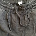 Old Navy  Linen Blend Wide Leg Pull On Drawstring Pants Black Small Photo 3