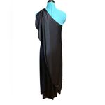 Vintage 60's Black Abstract Scarf One Shoulder Dress Theme Size S Photo 3