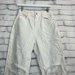ZARA White Straight Leg Ripped Jeans Women’s 4 Distressed Mid Rise Preppy Y2K Photo 5