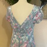 Lulus NWOT  Elegant Personality Slate Blue Floral Burnout Midi Dress Photo 5