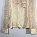 Vintage 1 Park Ave Cream Lace Coquette Union Made Button Down Shirt Size XL Photo 3