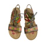 L'ATISTE Spring Step L'Artiste 38 (7.5- 8 )Loma Lace Up Cork Wedge Sandals Photo 7